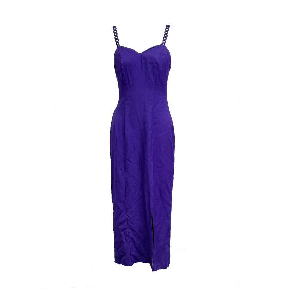 Vintage 1980s–90s Purple De-Laru Fitted Evening Gown